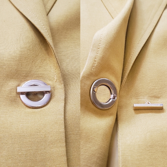 KASPER Linen Blend, Toggle Closure, Notch Collar Blazer: size 14 - Picture 8 of 13